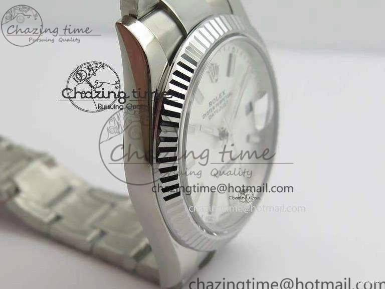 Fluted Best 1:1 Oyster On Dial Silver Bezel SS 41mm 126334 Bracelet Edition A3235 DateJust Noob 0214